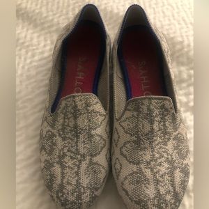 Rothy’s ivory grey snake print loafer- hardly worn